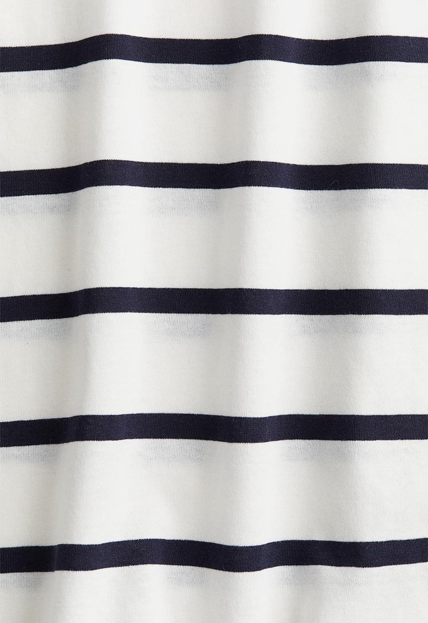 H&M - Cotton T-shirt - white & navy blue striped