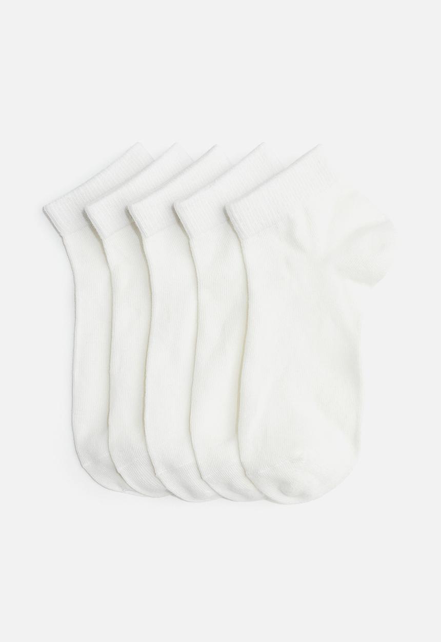 H&M - 5-Pack ankle socks - white