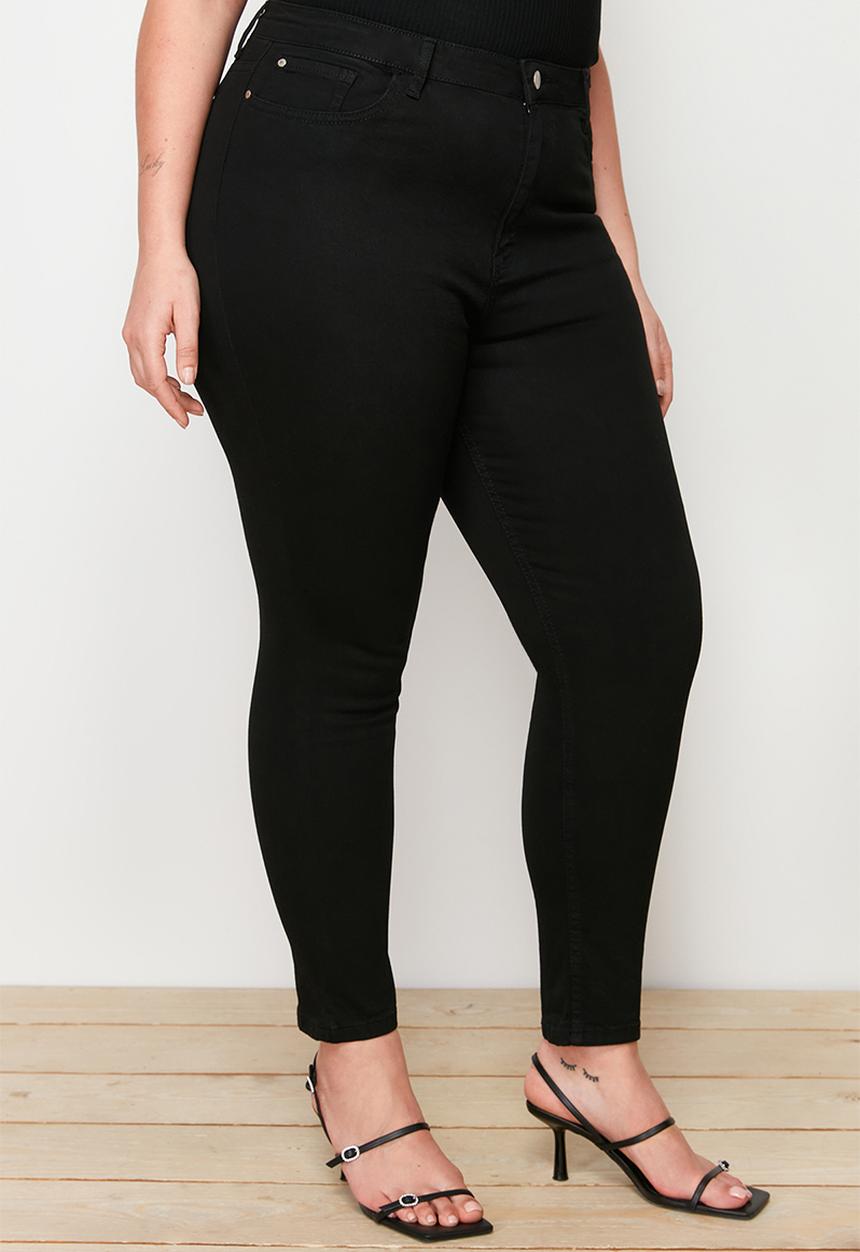 Trendyol - Plus Black High Waist Skinny Jeans