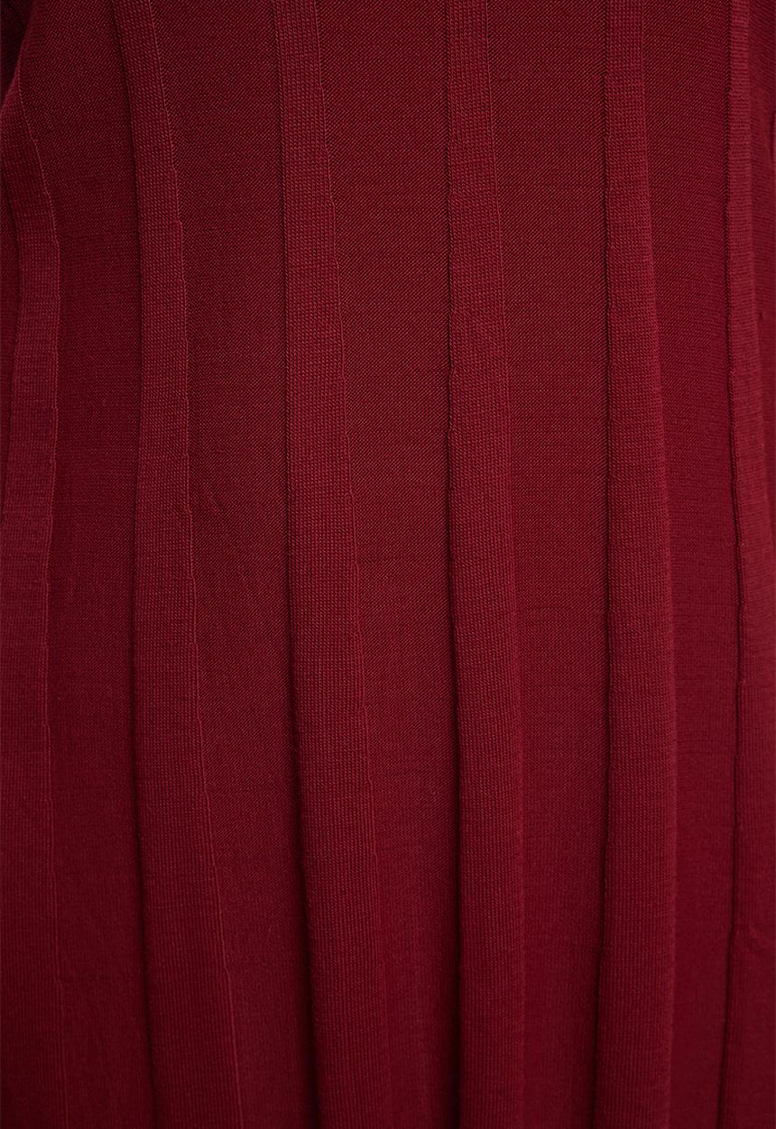 Trendyol - Plum ribbed crew neck plus size & maternity knit dress