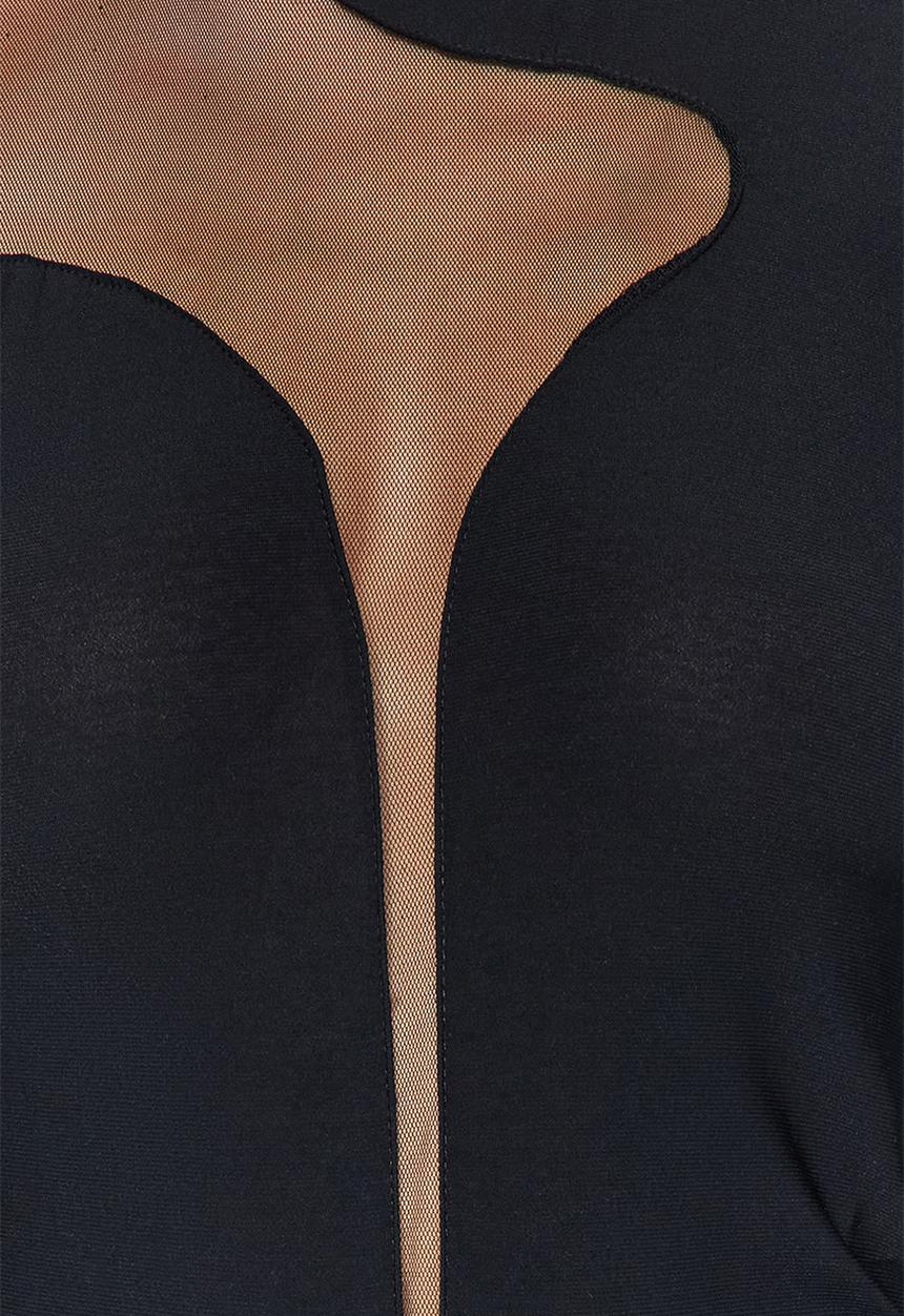 Trendyol - Black transparent tulle bodysuit