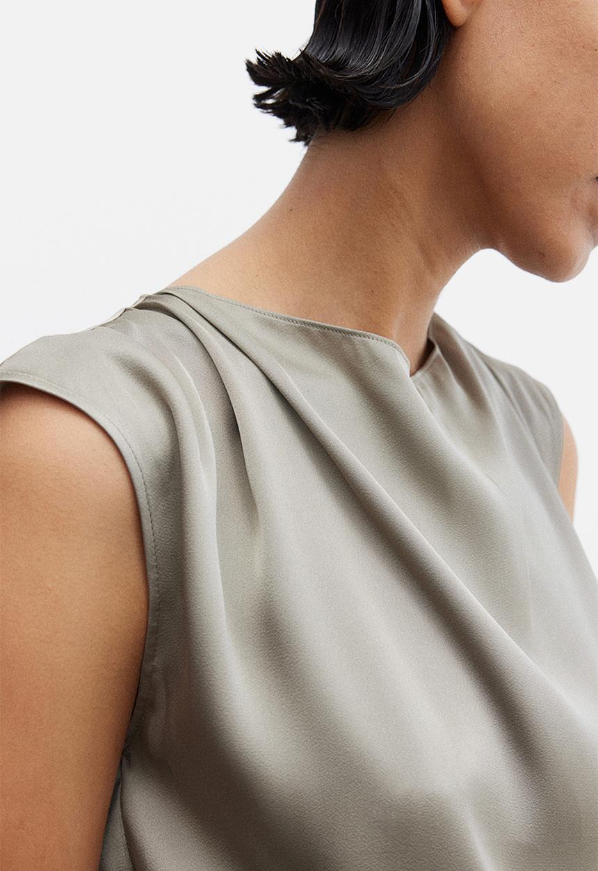 H&M - Draped satin top - greige