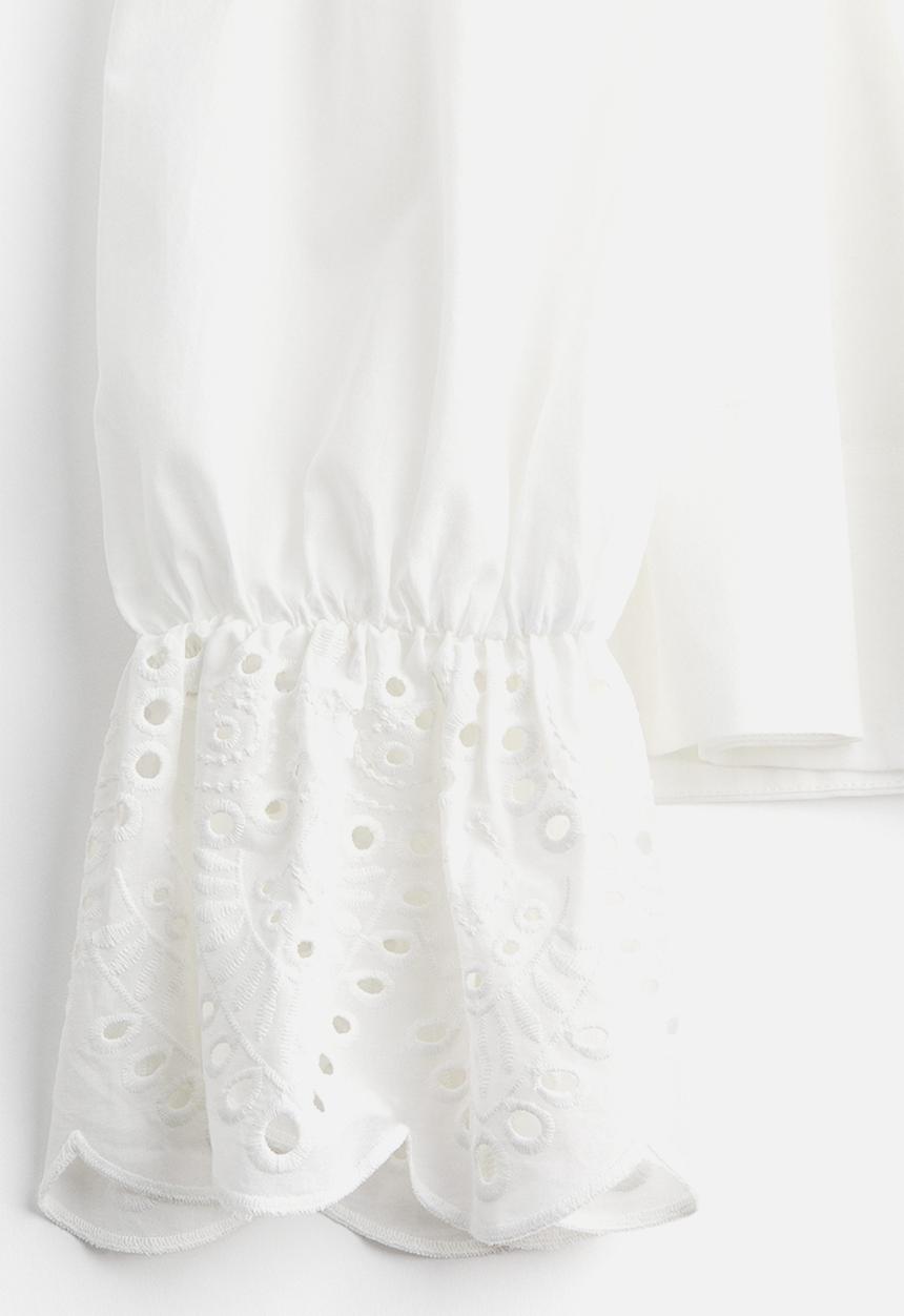 H&M - Pintuck cotton blouse - white