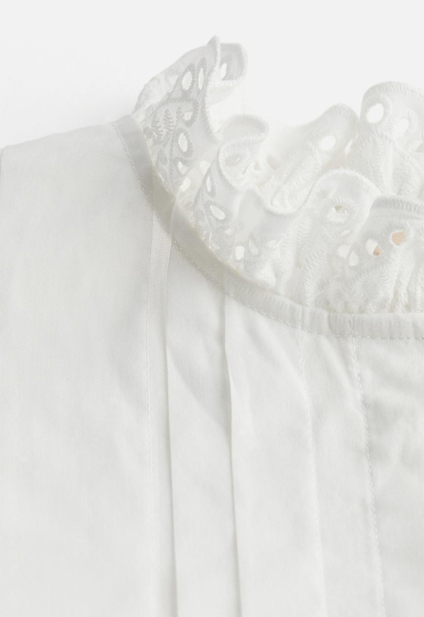 H&M - Pintuck cotton blouse - white