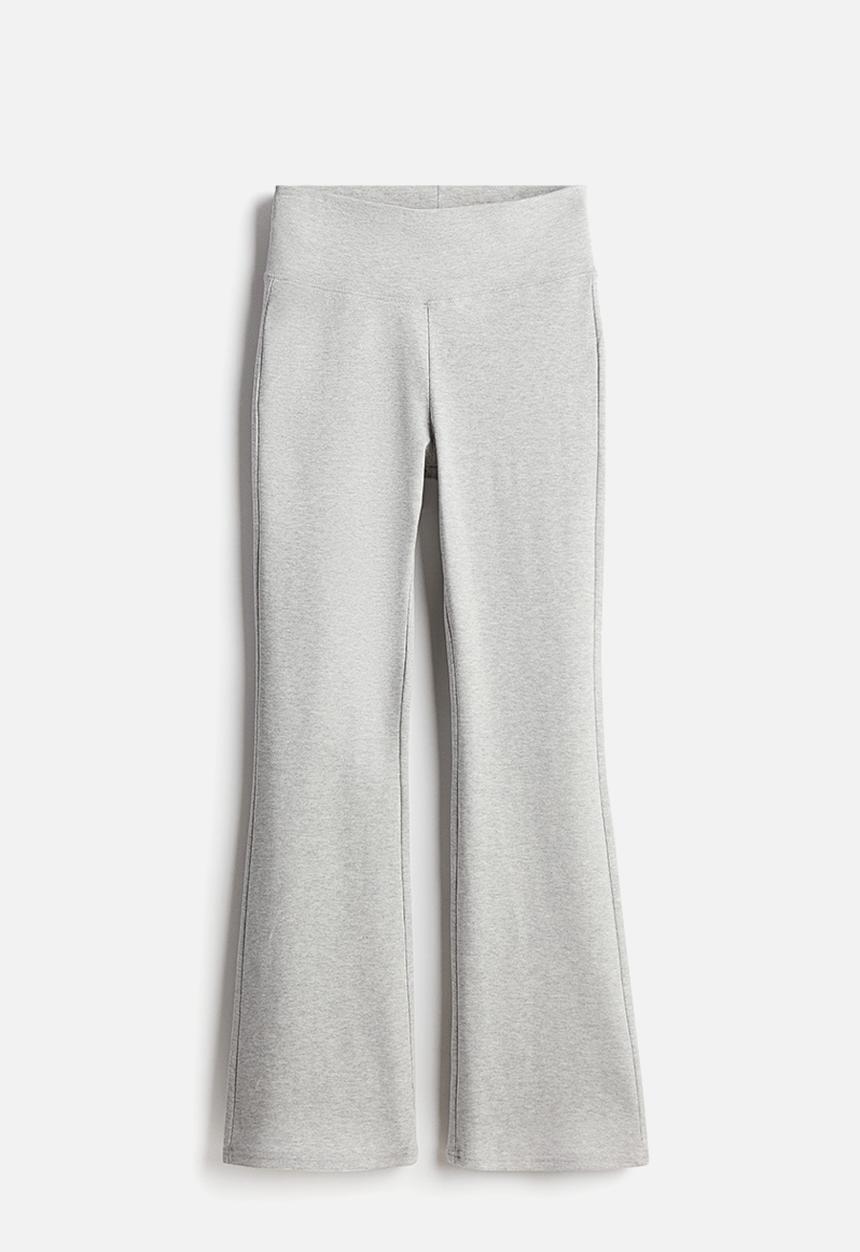 H&M - Flared leggings - light grey marl
