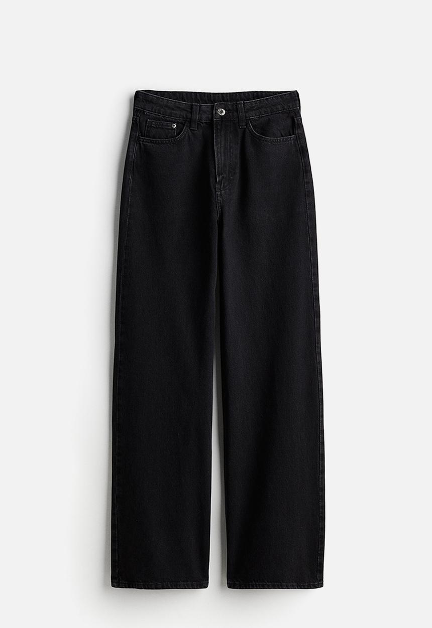 H&M - Wide ultra high jeans - black