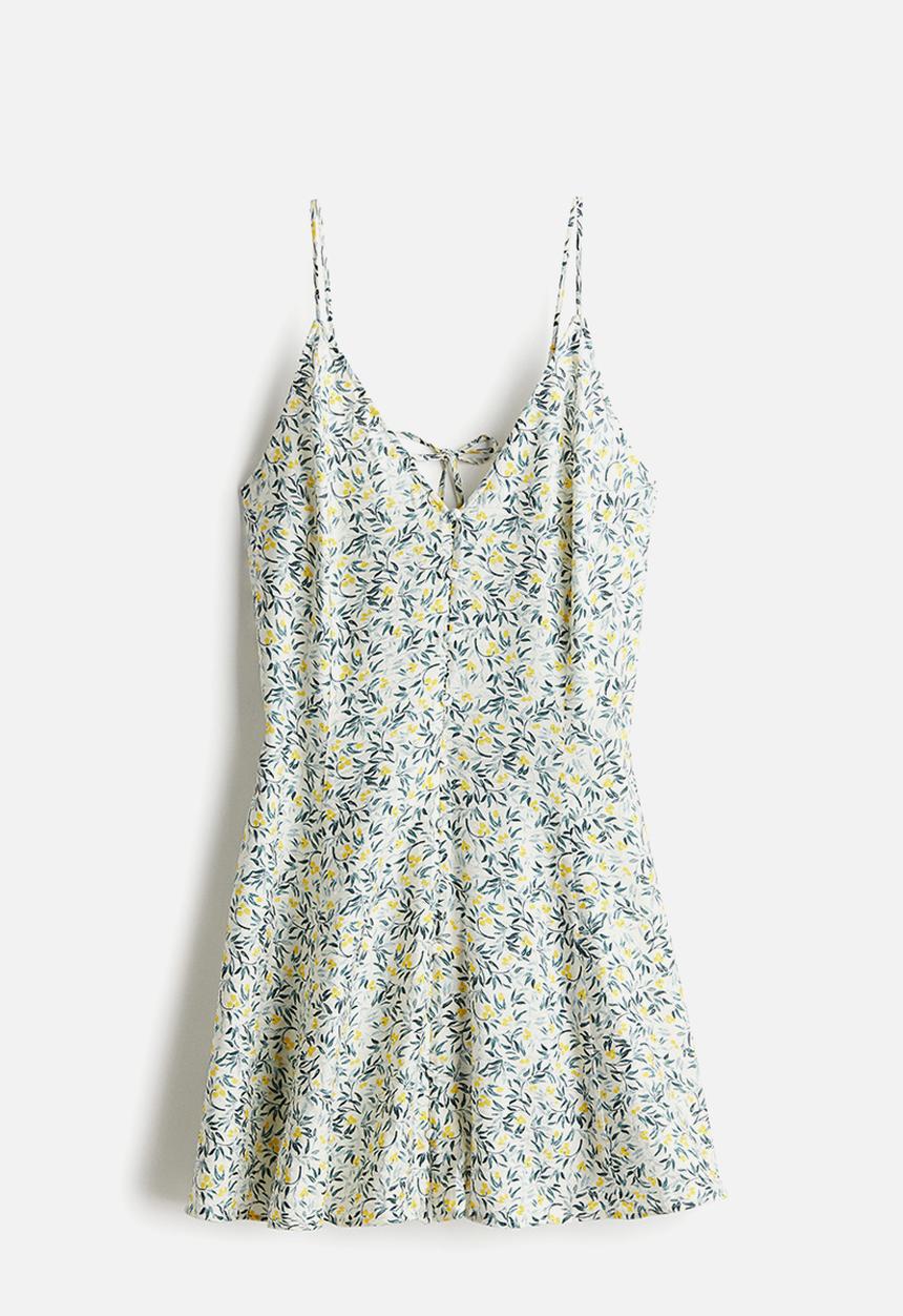 H&M - A-line strappy dress - white/floral