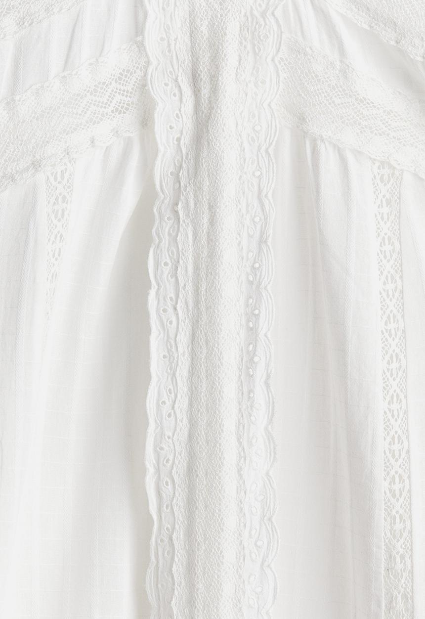 H&M - Lace-trimmed cotton dress - white