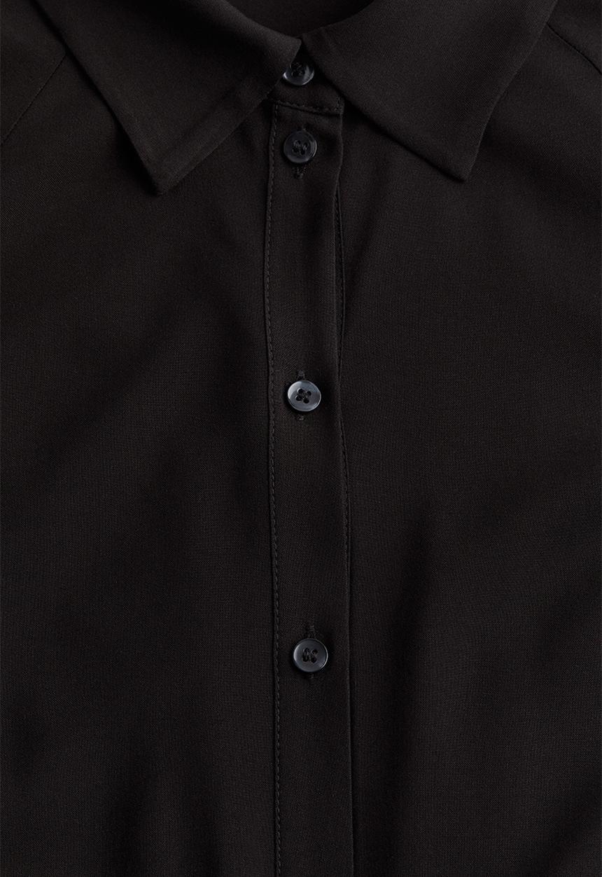 H&M - Balloon-sleeved shirt dress - black