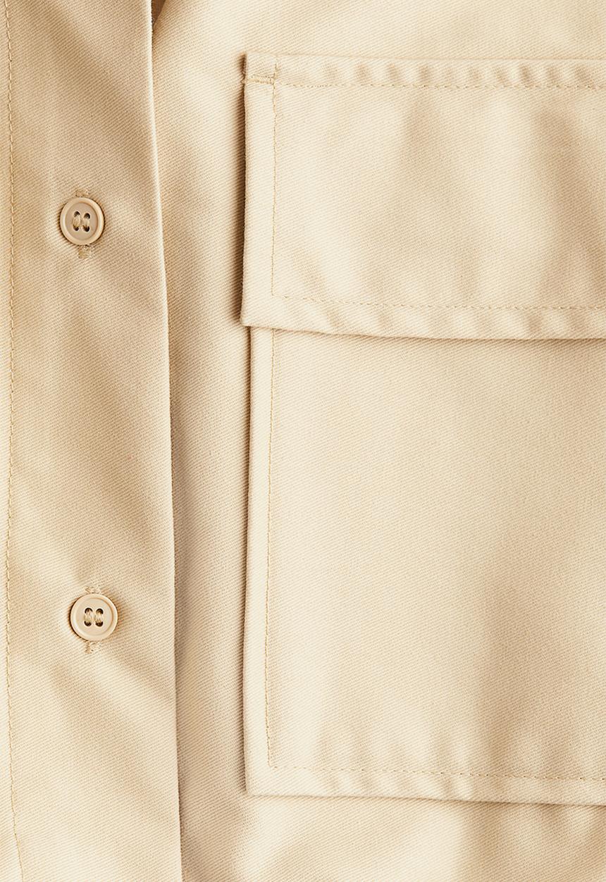 H&M - Pleated-skirt utility dress - light beige