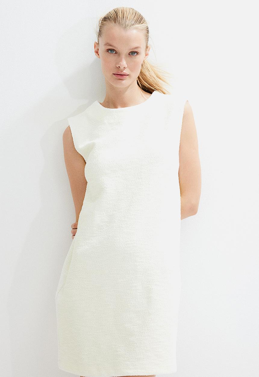 H&M - Bouclé shift dress - white