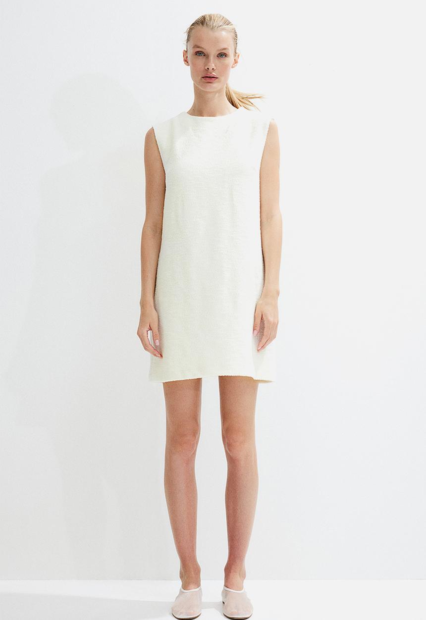 H&M - Bouclé shift dress - white