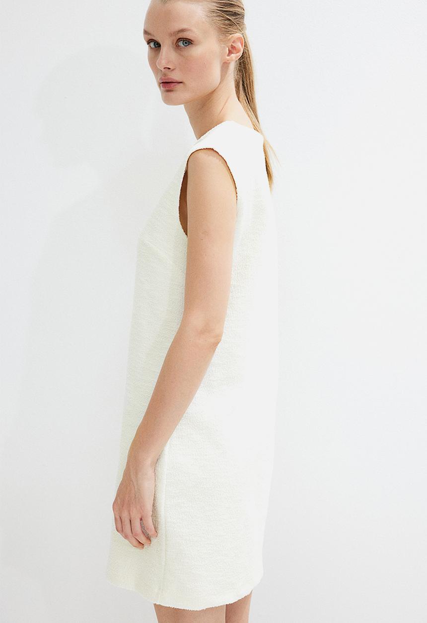 H&M - Bouclé shift dress - white