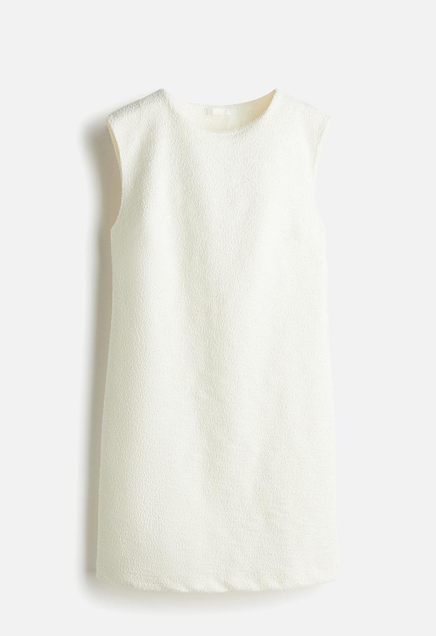H&M - Bouclé shift dress - white