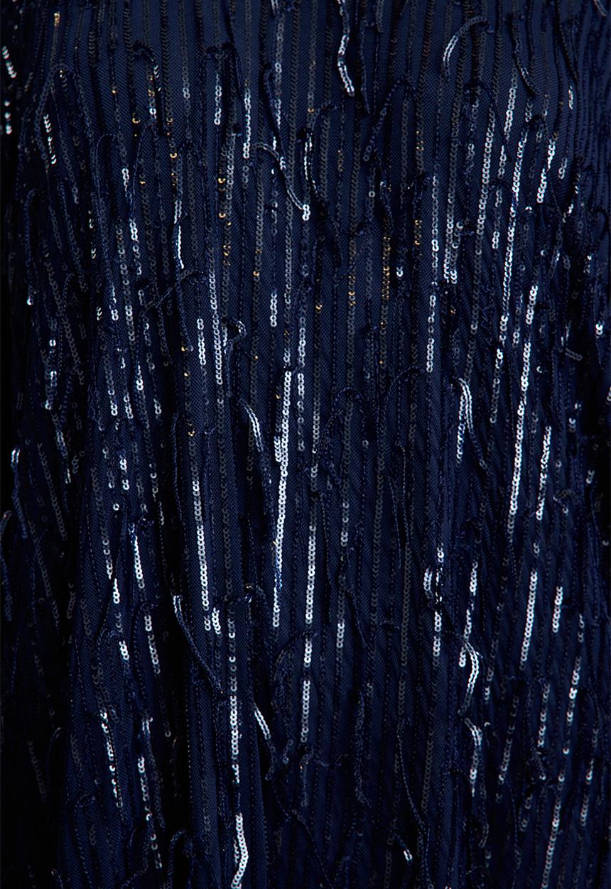 Trendyol - Navy Blue Sequined Evening Dress