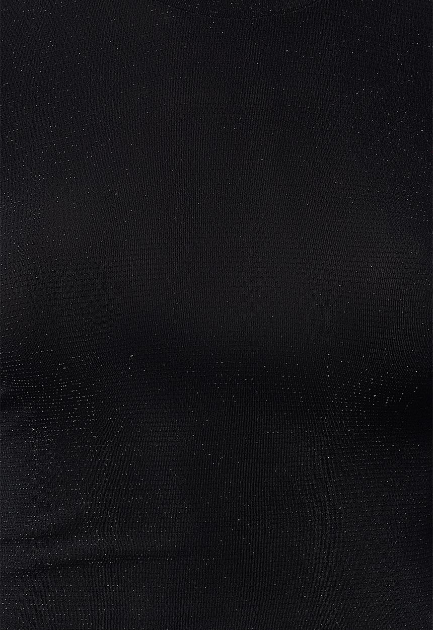 Trendyol - Black glitter knitted blouse