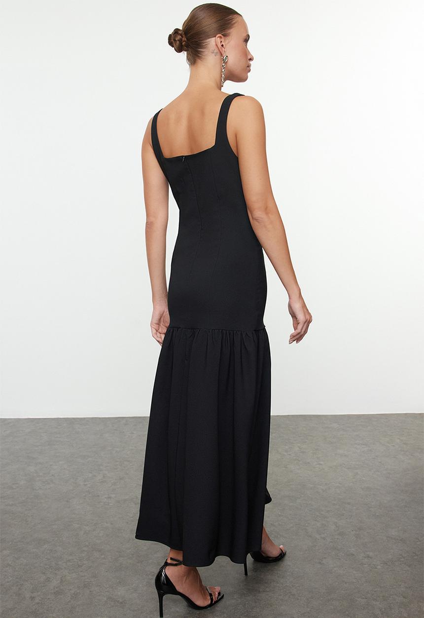 Trendyol -  Black Bodycon Knitted Elegant Evening Dress