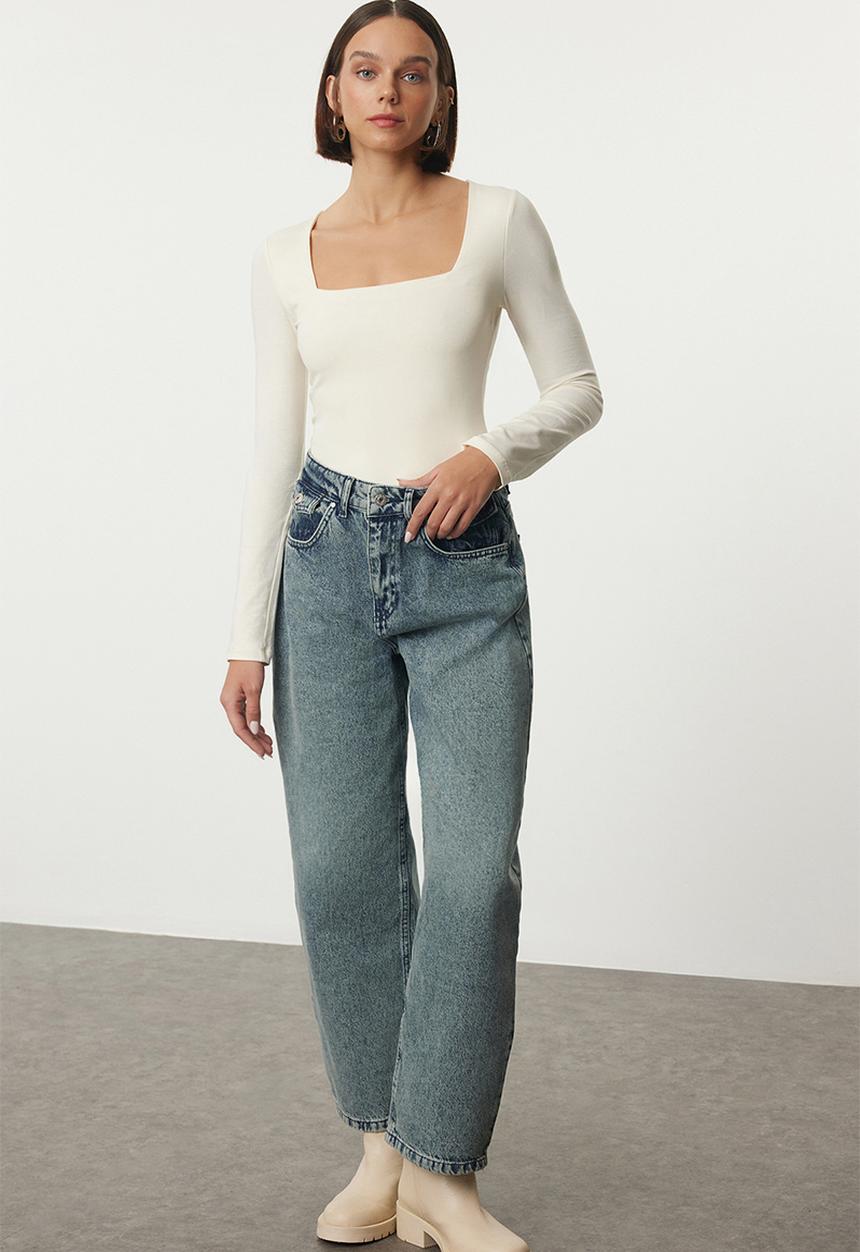 Trendyol - Square neck top - ecru