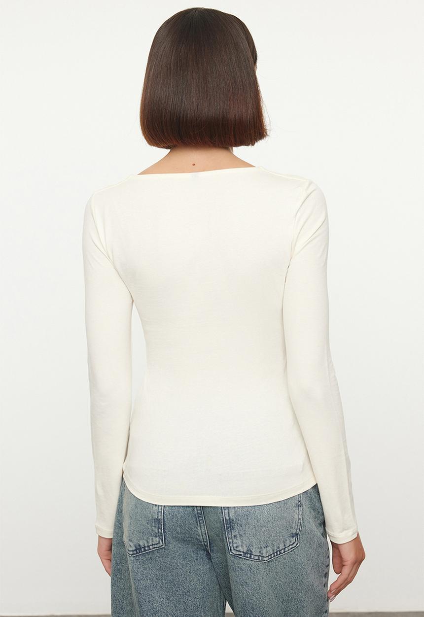 Trendyol - Square neck top - ecru