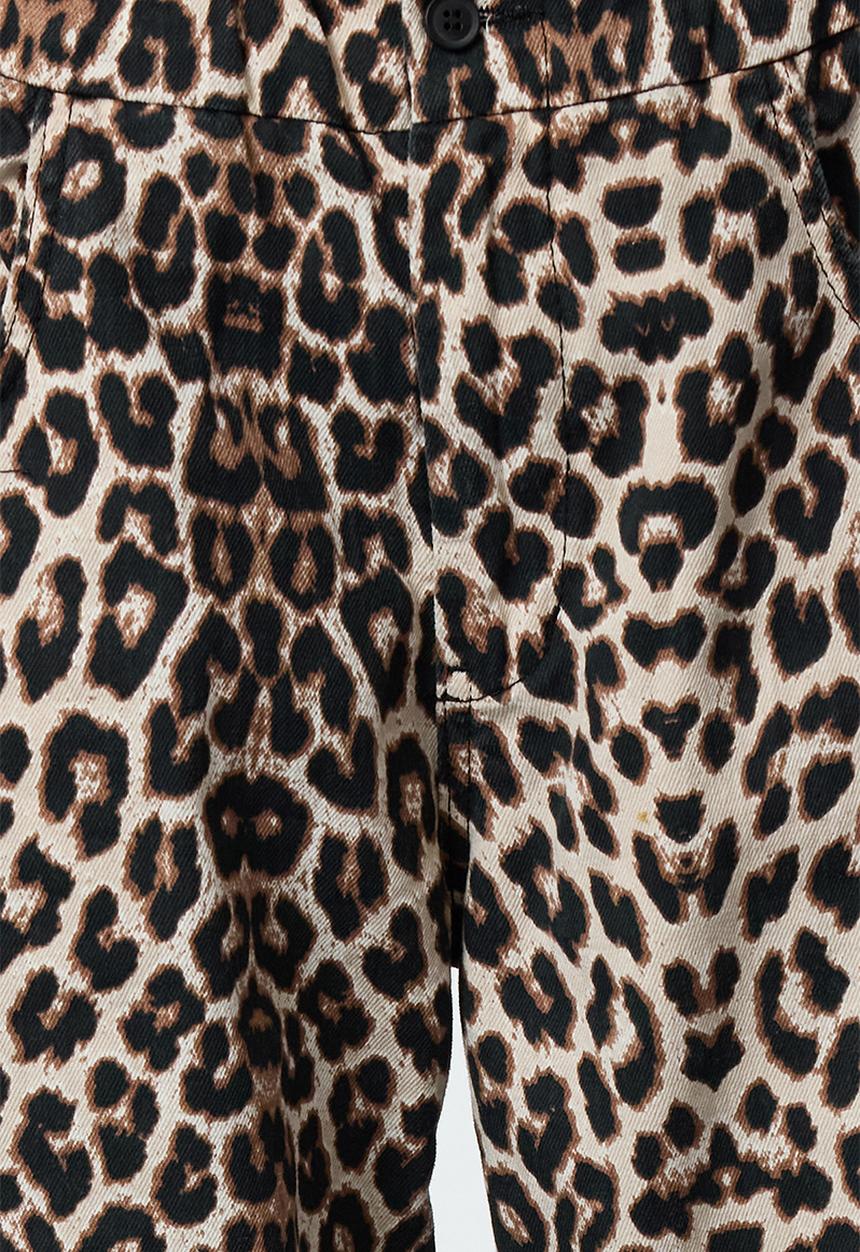 Trendyol - Multicolored Leopard Patterned High Waist Wide Leg Jeans