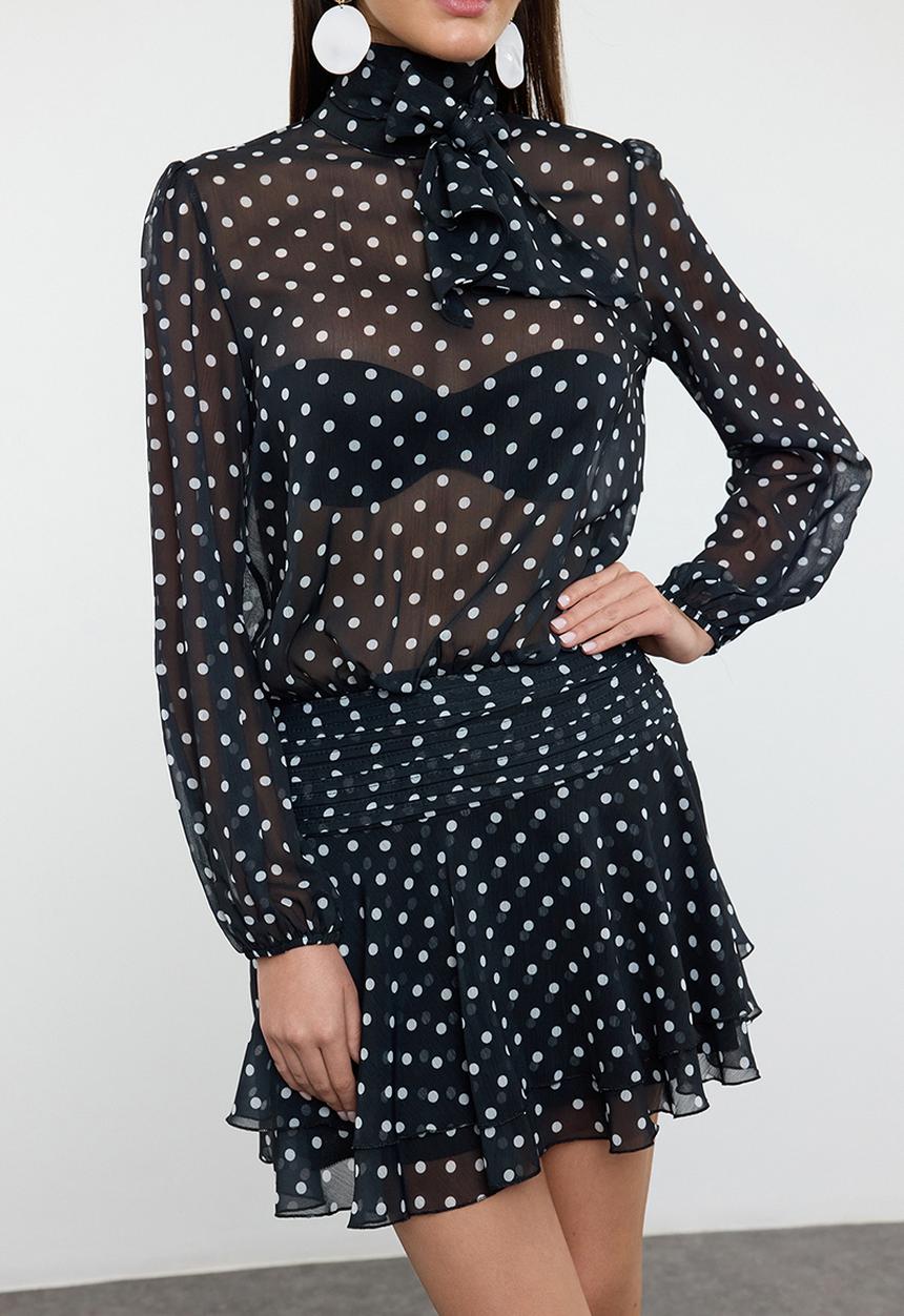Trendyol - Polka Dot Chiffon Woven Dress