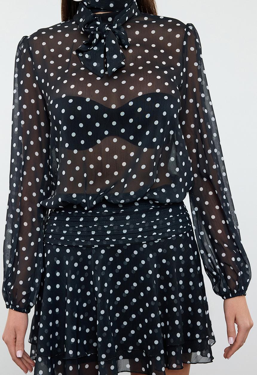 Trendyol - Polka Dot Chiffon Woven Dress