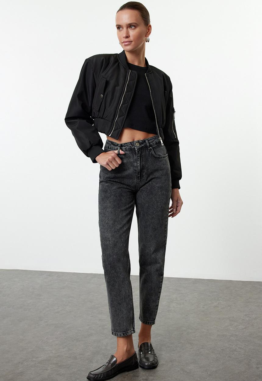 Trendyol - Black High Waist Mom Jeans