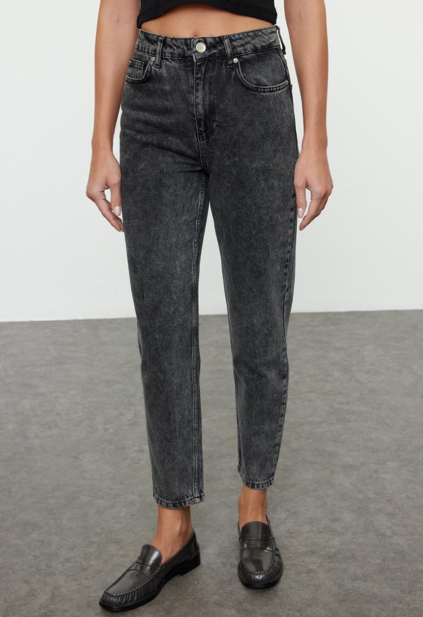 Trendyol - Black High Waist Mom Jeans