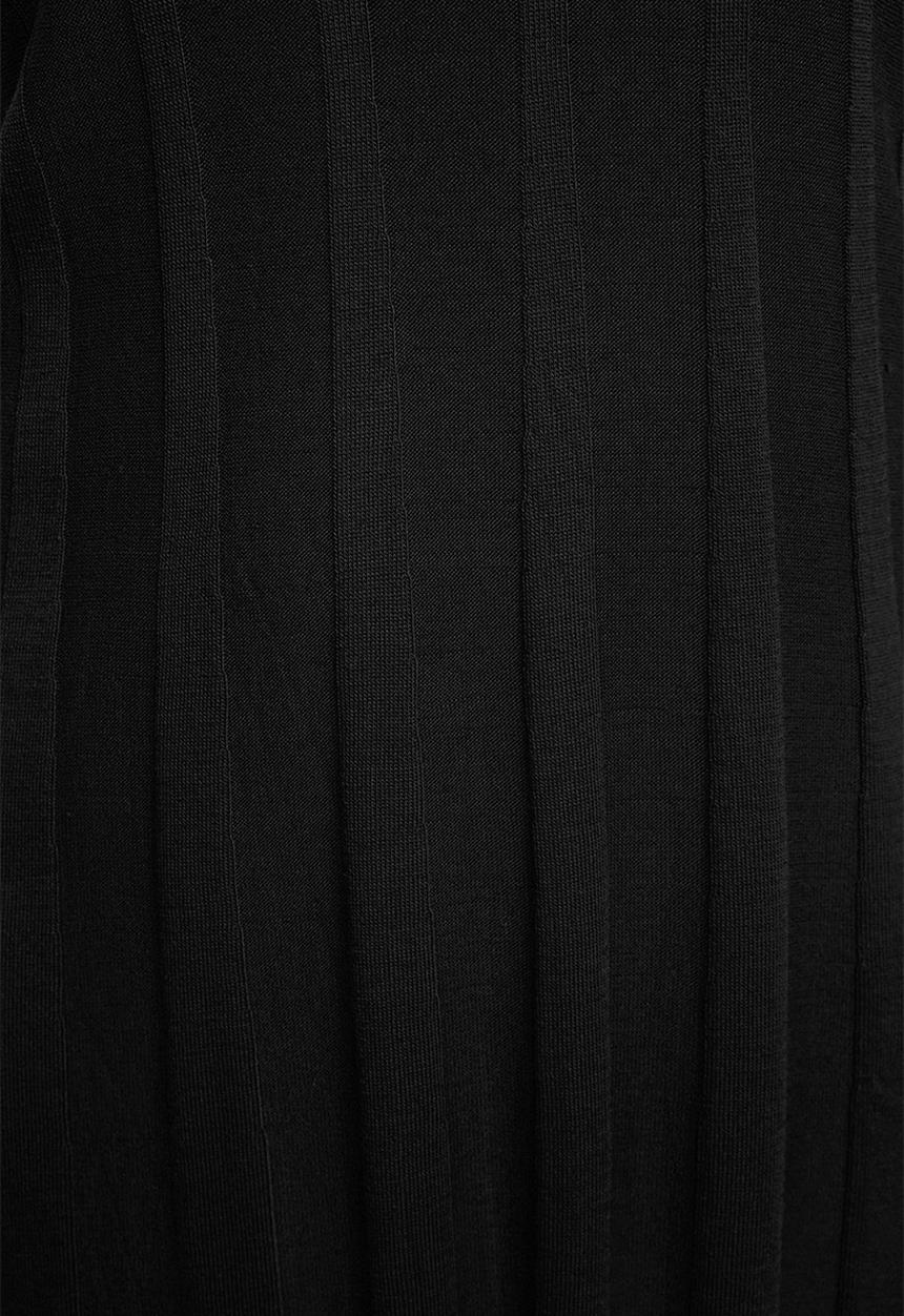 Trendyol - Black ribbed crew neck knitwear dress