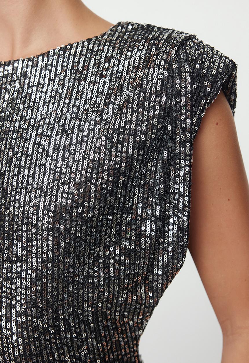 Trendyol - Silver Glitter Sequin Short Dress