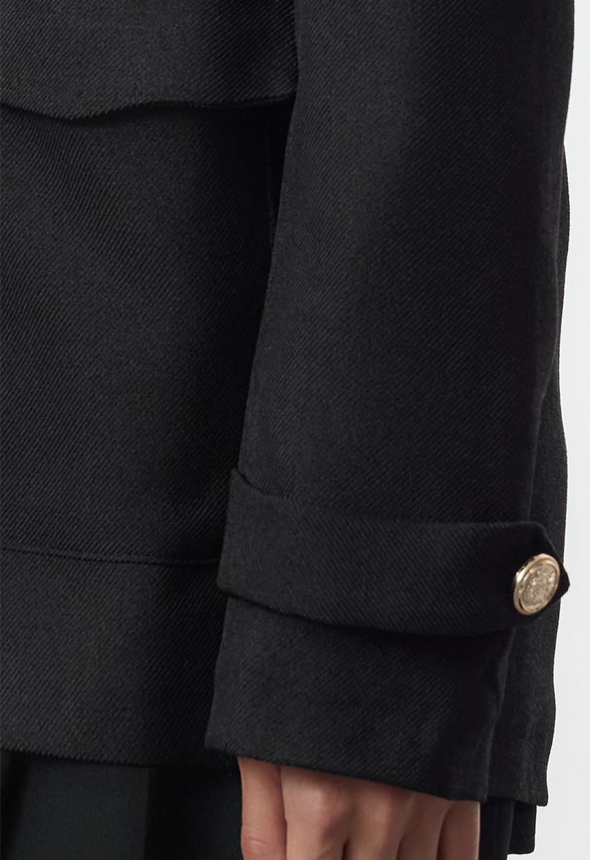 Trendyol - Black Pocket Detailed Wool Look Blazer Jacket