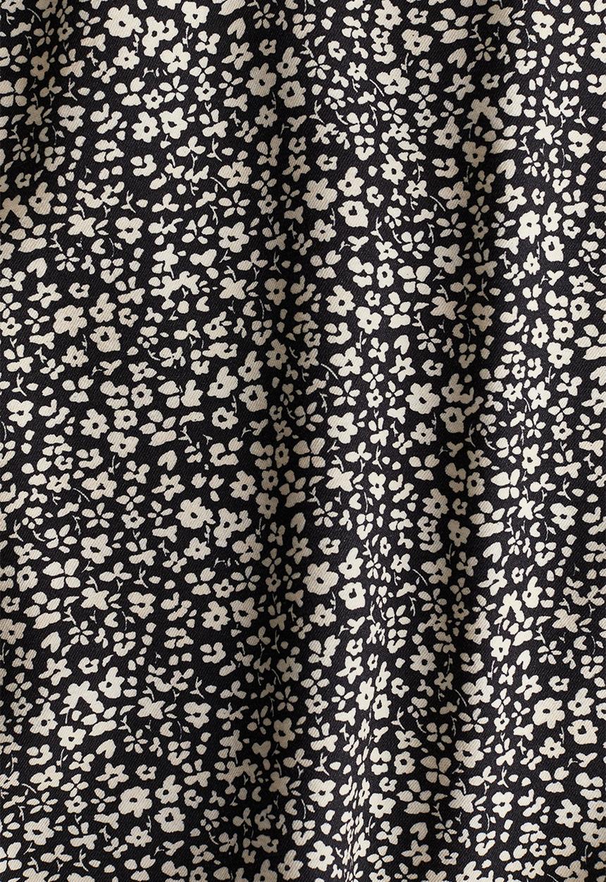 H&M - A-line tie-strap dress - black/small flowers