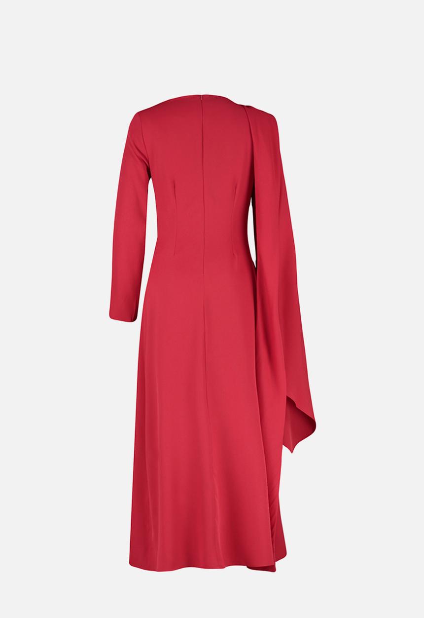 Trendyol - Shawl Detailed Evening Dress - red