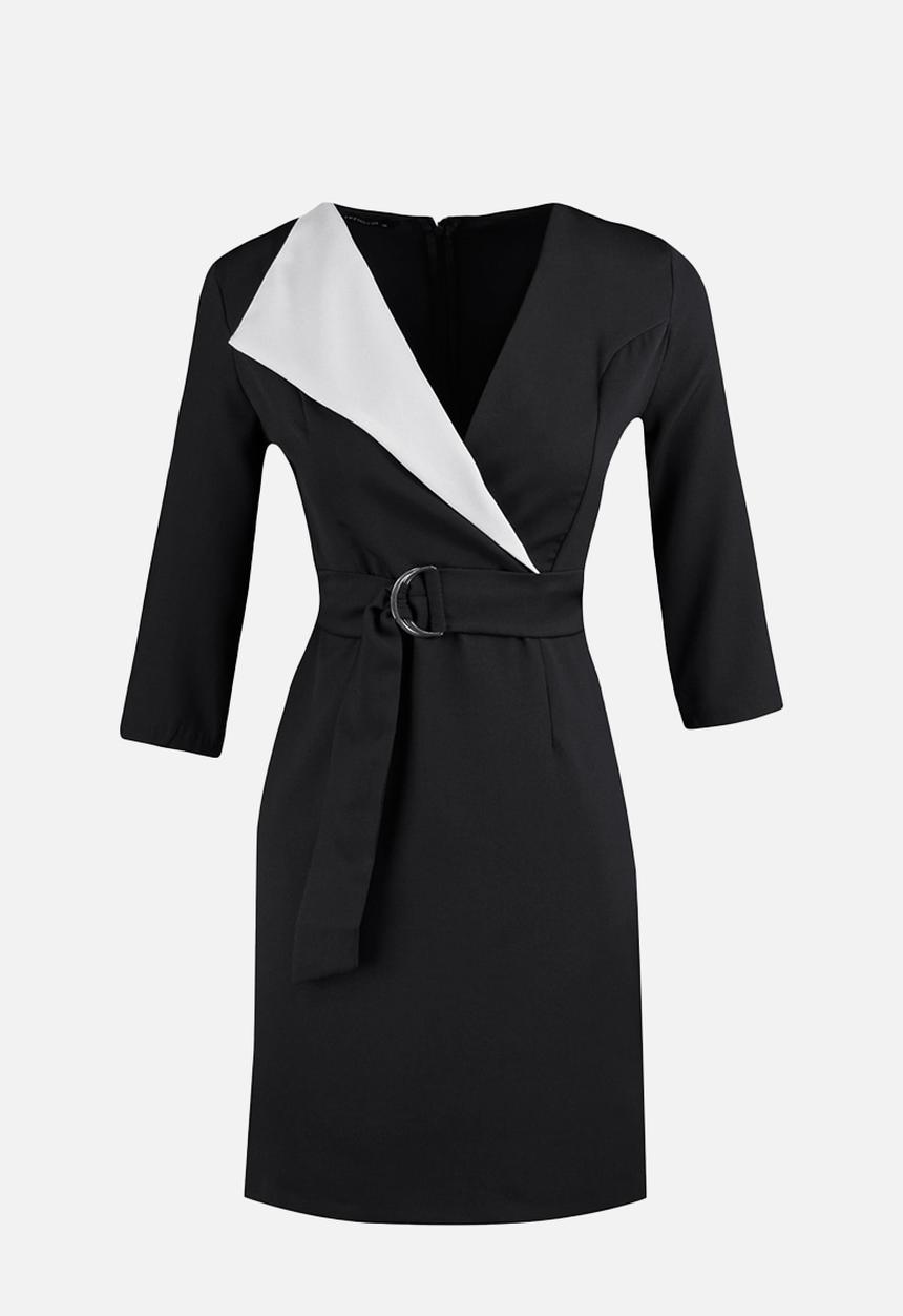 Trendyol - Black Belted Double-Breasted Woven Dress