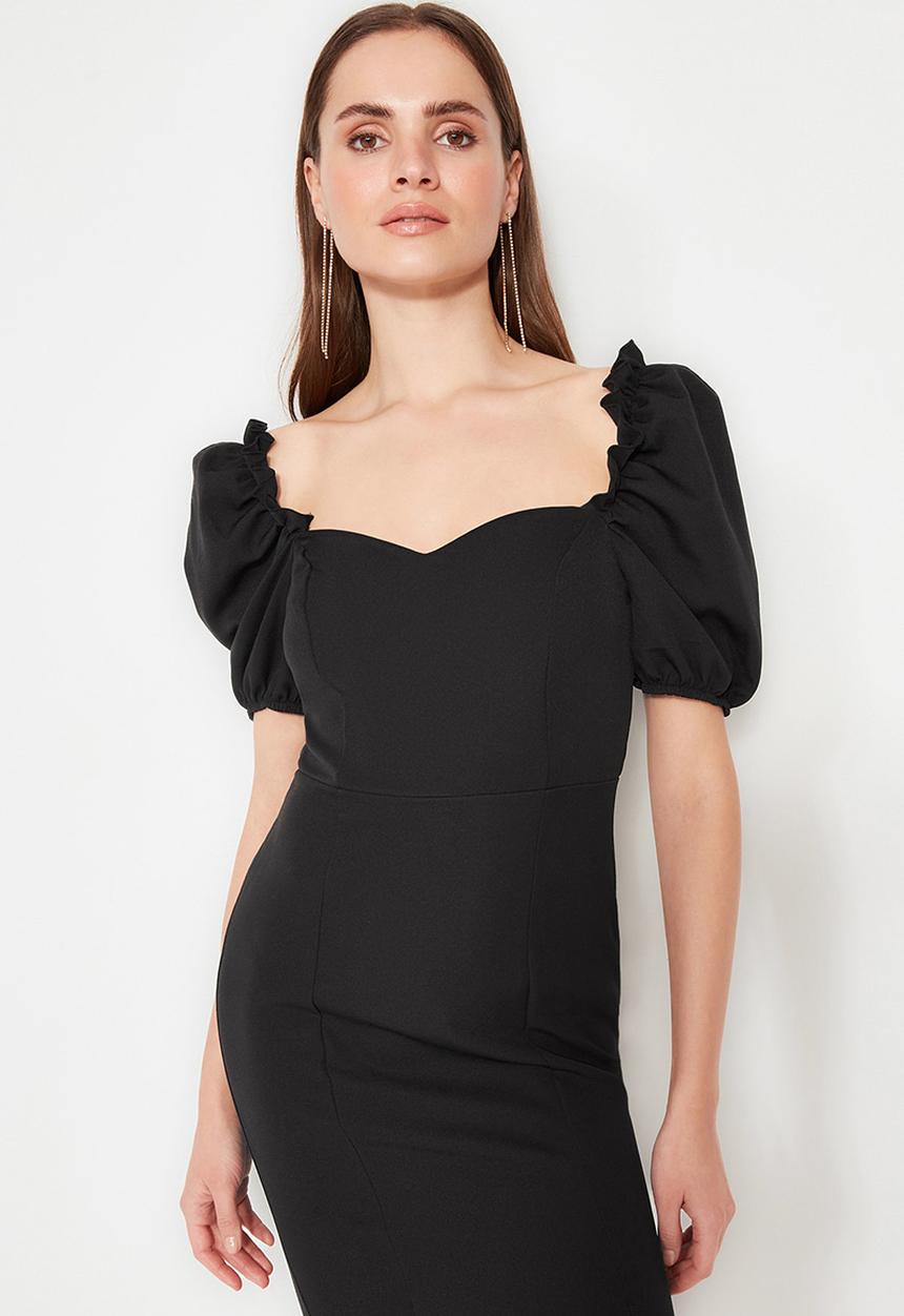 Trendyol - Black Collar Elegant Dress
