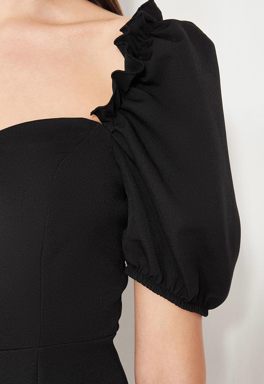 Trendyol - Black Collar Elegant Dress