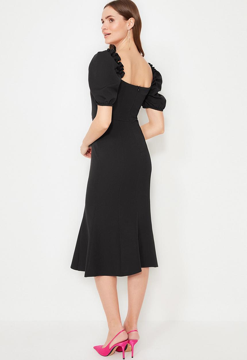 Trendyol - Black Collar Elegant Dress