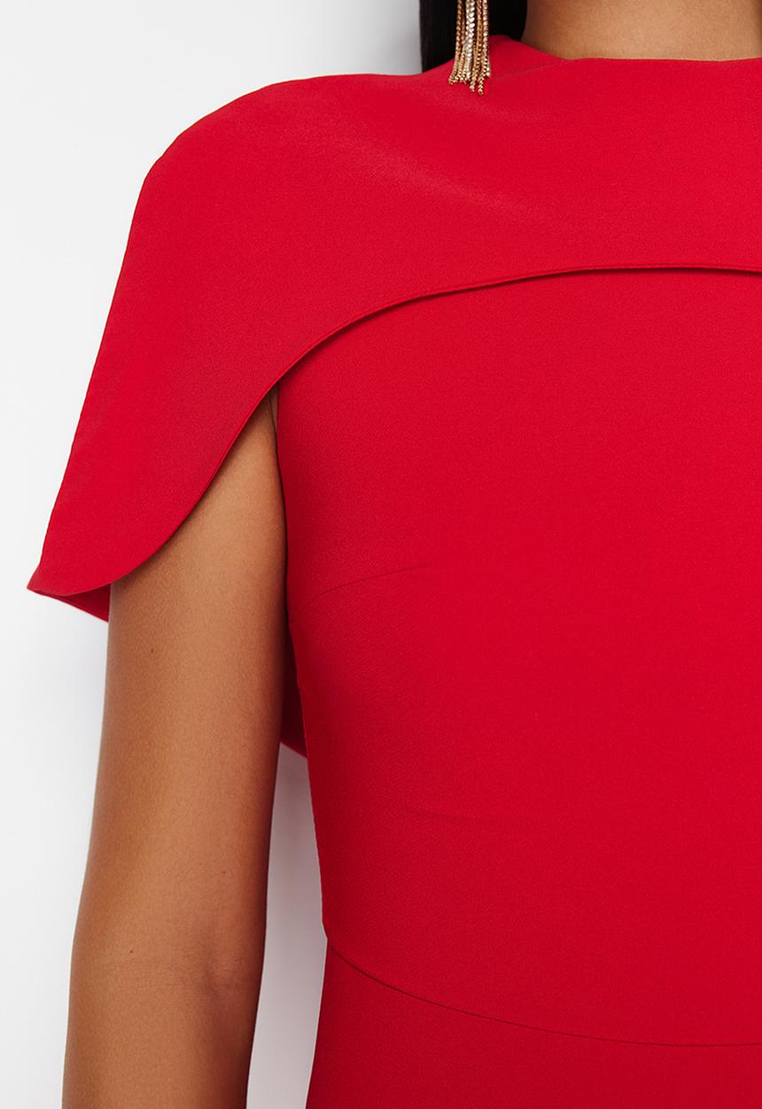Trendyol - Sleeve Elegant Dress - Red 