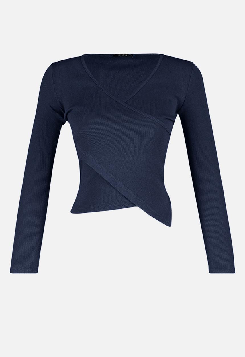 Trendyol - Wrap knit top - navy