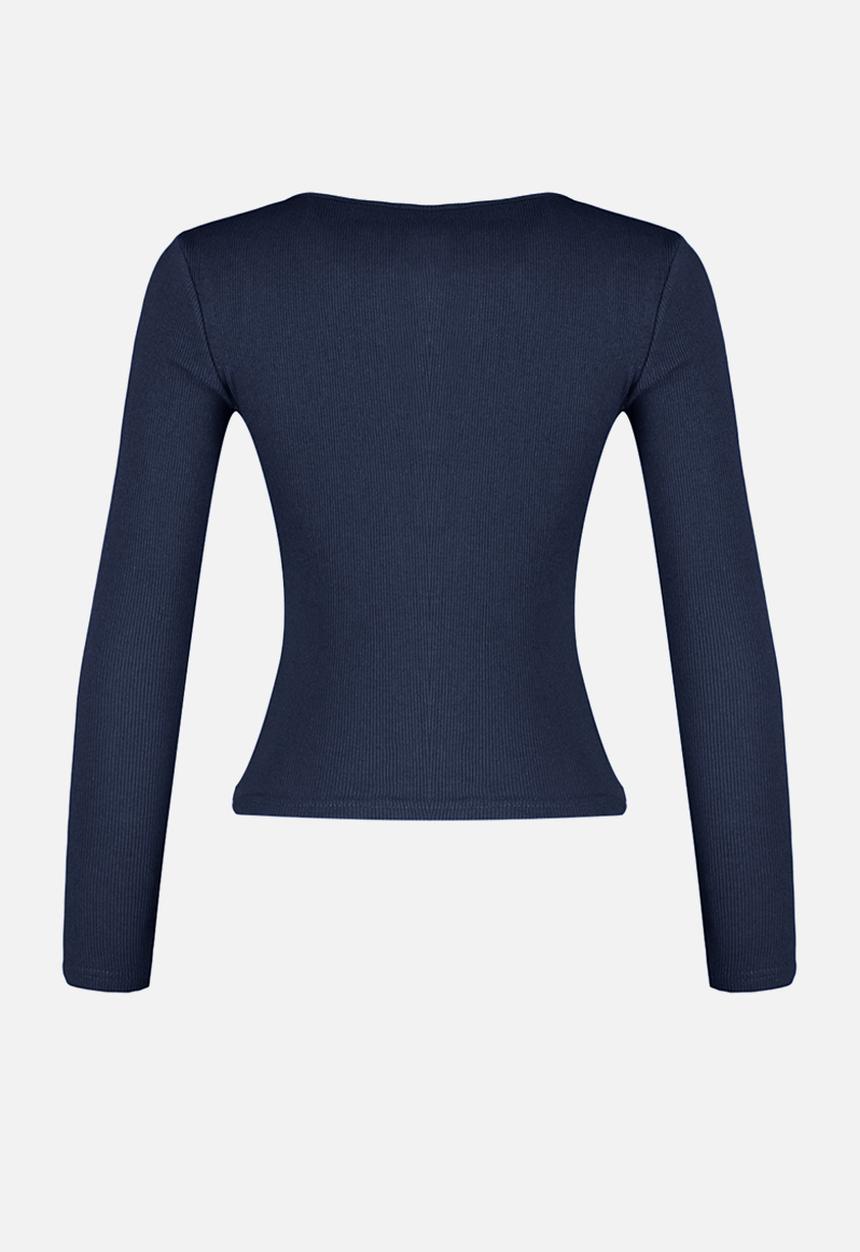 Trendyol - Wrap knit top - navy