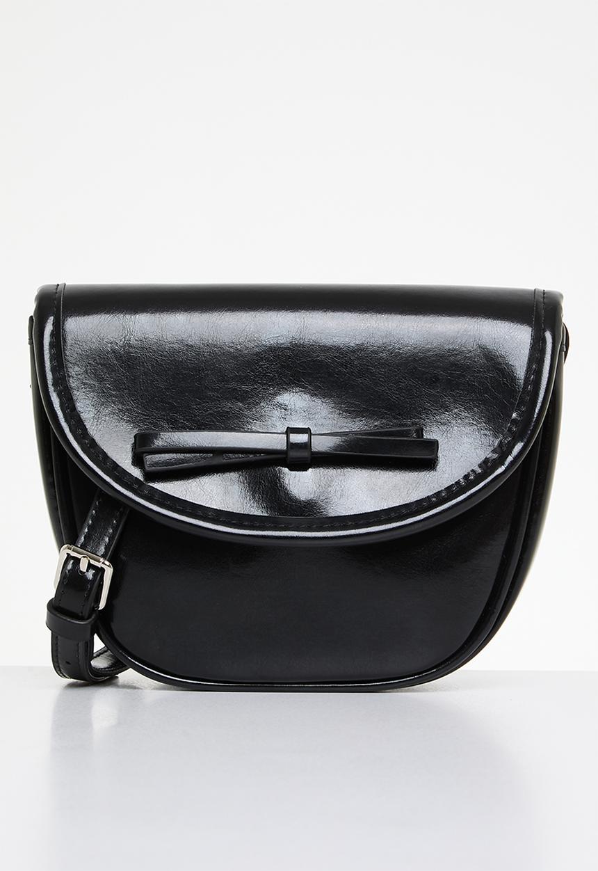 Pop Candy - Ribbon décor shoulder bag - black