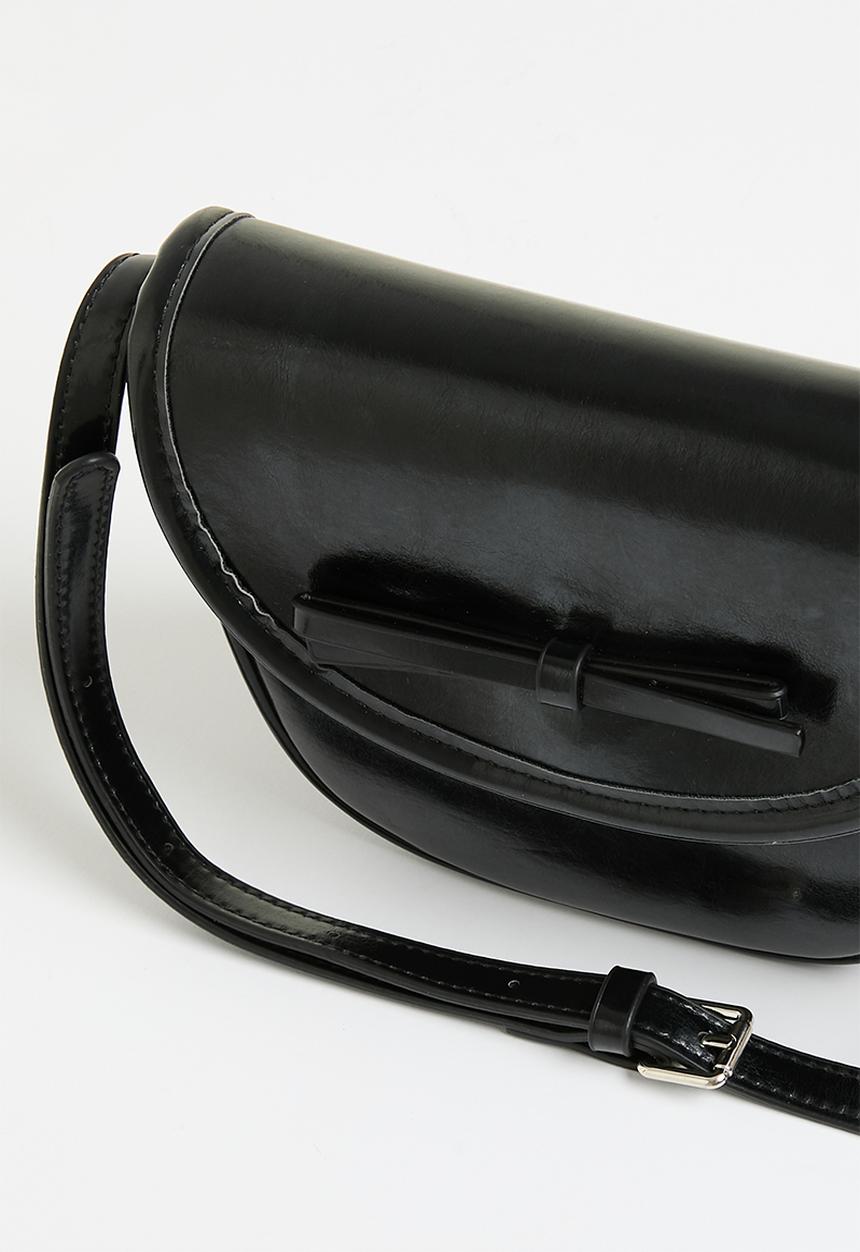 Pop Candy - Ribbon décor shoulder bag - black