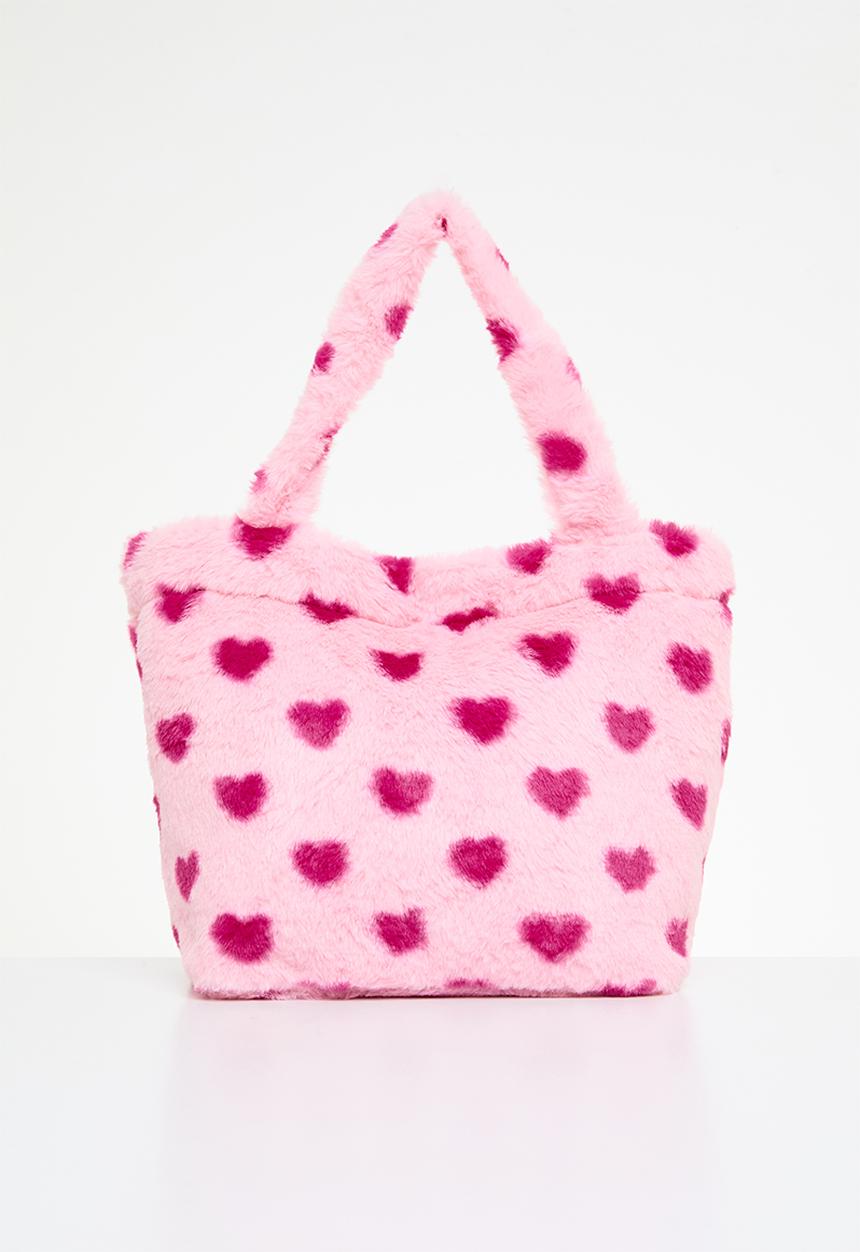 Pop Candy - Heart printhand bag - pink & red