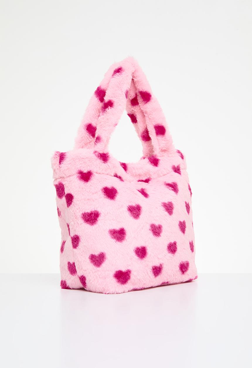 Pop Candy - Heart printhand bag - pink & red