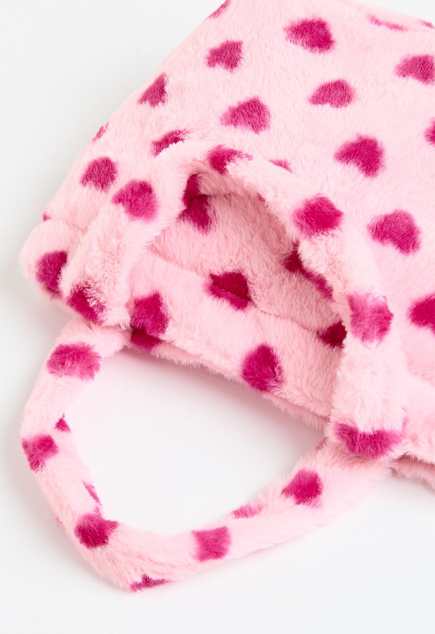 Pop Candy - Heart printhand bag - pink & red