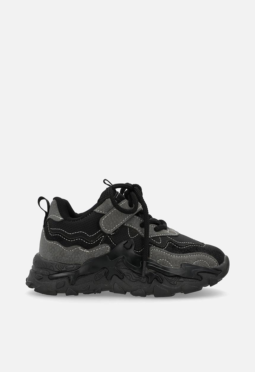 Pop Candy - Lace up & velcro sneakers - black
