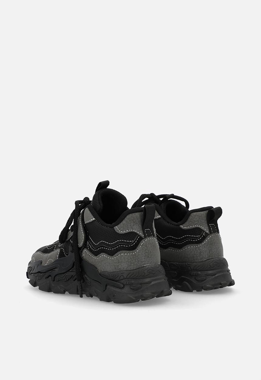 Pop Candy - Lace up & velcro sneakers - black