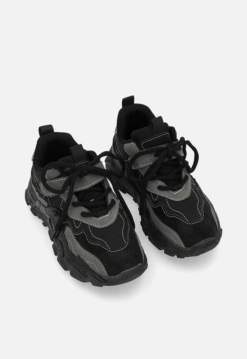 Pop Candy - Lace up & velcro sneakers - black