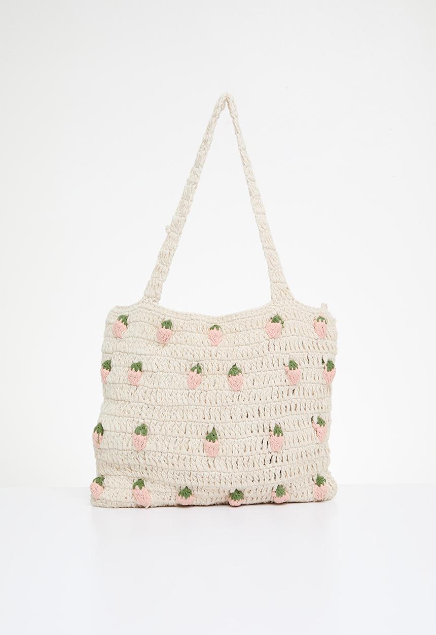Sixth Floor - Strawberry crochet bag - natural