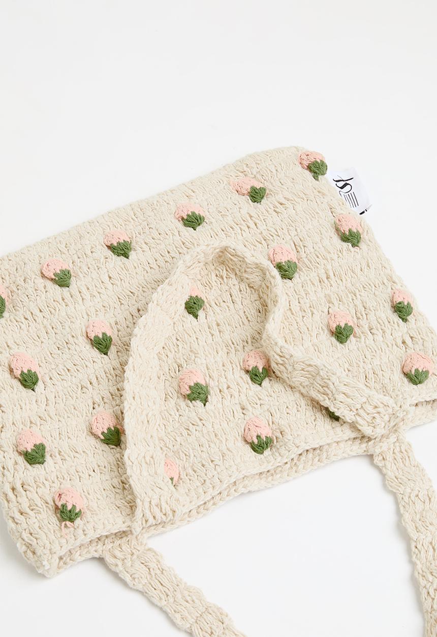 Sixth Floor - Strawberry crochet bag - natural